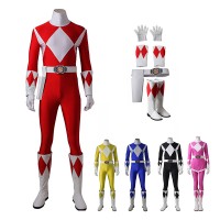 Mighty Morphin Power Rangers Five Color Styles Cosplay Costume Full Set  