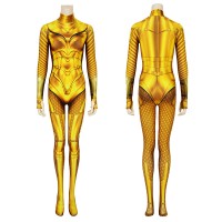 Wonder Woman 1984 Golden Cosplay Costume Diana Prince Jumpsuit  