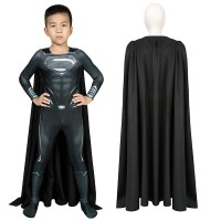 Justice League Clark Kent Superman Cosplay Costume Superman Black Jumpsuit For Kids  
