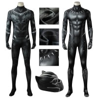 Captain America Civil War Black Panther Jumpsuit T'Challa Cosplay Costume Suit  