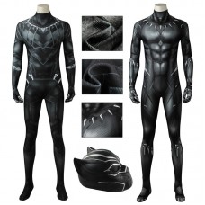 Captain America Civil War Black Panther Jumpsuit T'Challa Cosplay Costume Suit