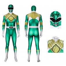 Green Power Rangers Jumpsuit Mighty Morphin Power Rangers Burai Dragon Ranger Cosplay Costume