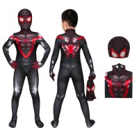 Movie Spider Man Miles Morales Cosplay Jumpsuit Full Set for Kids  