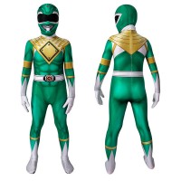Kids Green Ranger Jumpsuit Mighty Morphin Power Rangers Cosplay Suit  