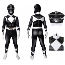 Mighty Morphin Power Rangers Suit Black Rangers Cosplay Jumpsuit for Kids