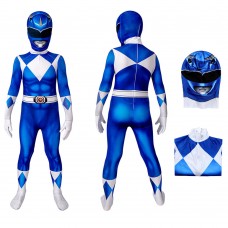 Blue Ranger Set Mighty Morphin Power Rangers Cosplay Jumpsuit for Kids