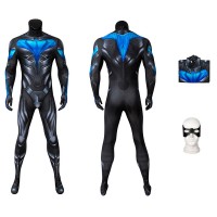 Titans Nightwing Jumpsuit Dick Grayson Cosplay Costume Halloween Outfit  