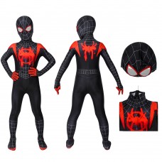 Kids Miles Morales Jumpsuit Movie Spider-Man Into the Spider-Verse Cosplay Suit