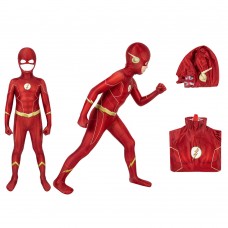 Kids Flash Barry Allen Jumpsuit TV Drama The Flash Season 6 Zentai Cosplay Suit