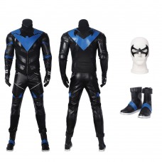 Nightwing Leather Costume Movie Batman Gotham Knights Cosplay Suit