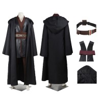 Star Wars Cosplay Costume Jedi Knight Anakin Skywalker Leather Suit  