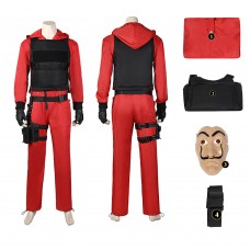 Red Criminals Cosplay Costume The House of Paper Money Heist Season 5 Jumpsuit