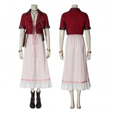 Aerith Gainsborough Costume Final Fantasy VII Cosplay Suit Dress With Coat Necklace