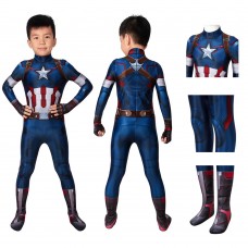 Kids Captain America Bodysuit Avengers Age Of Ultron Steven Rogers Cosplay Costume