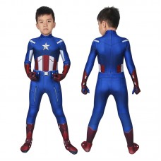 Kids Captain America Jumpsuit Avengers 1 Steve Rogers Cosplay Suit